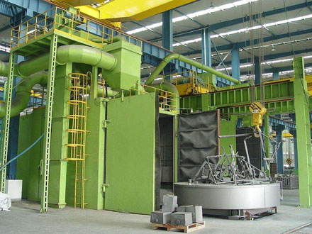 Q76 Trolley turret shot blasting machine