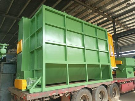 Hook through shot blasting machine for shipment