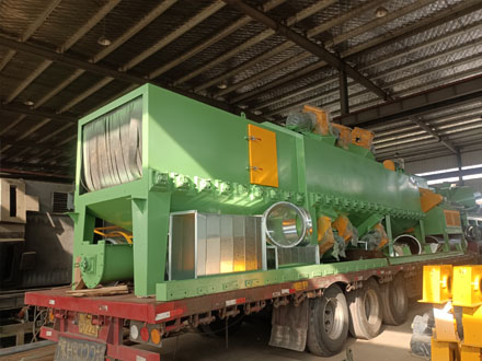Delivery through shot blasting machine