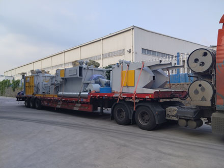 Two hook type shot blasting machines shipped
