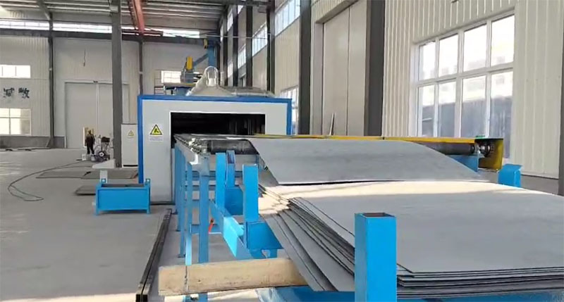 The workflow of steel plate pretreatment production line