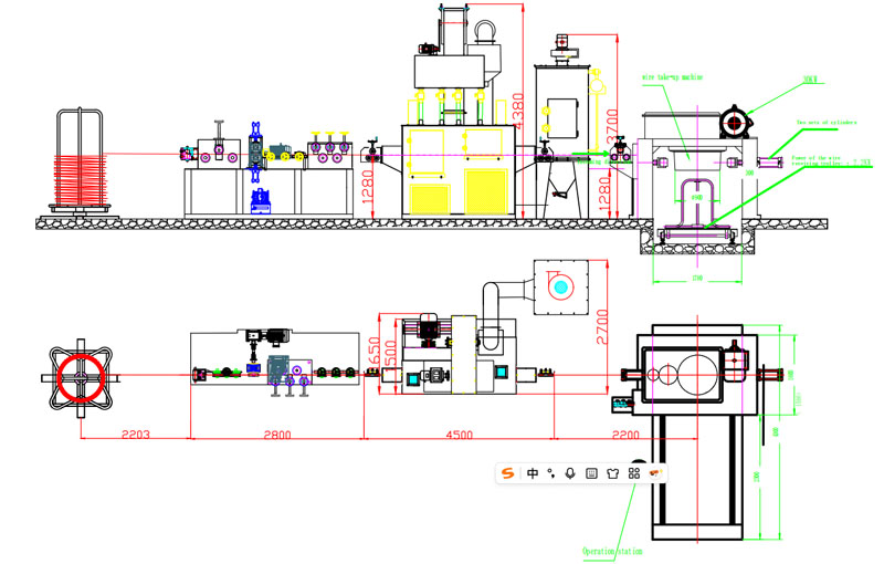 General drawing of wire shot blasting machine
